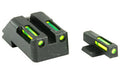 Hi-Viz, LiteWave H3 Tritium/Litepipe Night Sights, Fits 1911s, Green Front and Rear