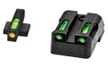 Hi-Viz, LiteWave H3 Tritium/Litepipe Night Sights, Fits All Kimber 1911 Models with Fixed Sights, Green Front w/Orange Front Ring, Green Rear, Does Not Fit Kimber Micro