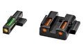 Hi-Viz, LiteWave H3 Tritium/Litepipe Night Sights, Fits M&P Shield 9MM, 40S&W and 45 Calibers, Green Front w/White Front Ring, Orange Rear