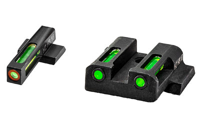 Hi-Viz, LiteWave H3 Tritium/Litepipe Night Sights, M&P Shield 9MM, 40S&W and 45 Calibers, Green Front w/Orange Front Ring, Green Rear