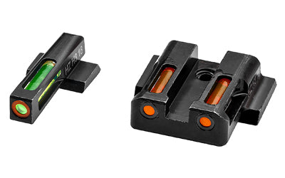 Hi-Viz, LiteWave H3 Tritium/Litepipe Night Sights, Fits M&P Shield 9MM, 40S&W and 45 Calibers, Green Front w/Orange Front Ring, Orange Rear