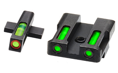Hi-Viz, LiteWave H3 Tritium/Litepipe Night Sights, Fits Springfield XD/XDS/XDE/XDM, Green Front w/Orange Front Ring, Green Rear