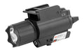 NcSTAR, 200 Lumen Cree LED Flashlight and laser with Quick Release Mount, Fits Picatinny/Weaver Rail, Red Laser, Black, Uses (2) CR123A Batteries (Included)