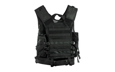 NcSTAR, Tactical Vest, Nylon, Black, Size Medium- 2XL, Fully Adjustable, PALS Webbing, Pistol Mag Pouches, Rifle Mag Pouches, Includes Pistol Belt with Additional Accessory Pouches