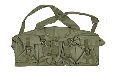 NcSTAR, AK Chest Rig, Vest, Ambidextrous, Green, (6) Magazines, Nylon, Mag Pouch
