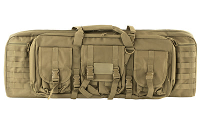 NcSTAR, Double Carbine Case, 36" Rifle Case, Nylon, Tan, Exterior PALS Webbing, Interior Padded with Thick Foam, Accommodates two Rifles
