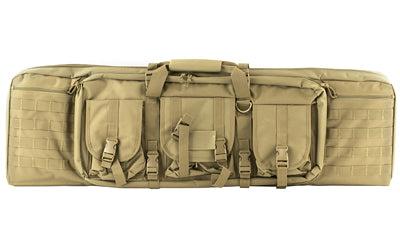 NcSTAR, Double Carbine Case, 42" Rifle Case, Nylon, Tan, Exterior PALS Webbing, Interior Padded with Thick Foam, Accommodates two Rifles