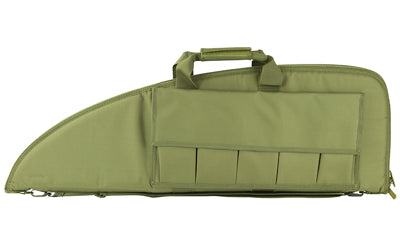 NcSTAR, 2907 Series Rifle Case, Green, Nylon, 36" Length, Includes 5 Exterior Mag Pouches, Extra Wide to Allow Room for Scoped Rifles