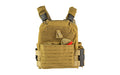 NcSTAR, Quick Release Laser Cut Plate Carrier, Tan, Size 2XL, Quick Release Metal Buckles at Shoulders and Sides, Side Plate Panel Pockets fit 6"x11" Side Plates, Laser Cut MOLLE Slots, Kangaroo Pouch, Adjustable Cummerbund, Main Pouch Fits 11"x14" Hard