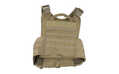 NcSTAR, Plate Carrier Vest, Nylon, Tan, Size Medium-2XL, Fully Adjustable, PALS/ MOLLE Webbing, Compatible with 10" x 12" Hard Plates