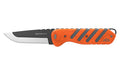 Outdoor Edge, Razor HTX, Folding Knife, Plain Edge, 5" Blade Length, Includes (3) Drop Point Blades, (2) Black Bone Blades, (1) Gutting Blade, (1) Saw Blade Pod, Matte Finish, Orange and Gray Rubberized Aluminum Handle