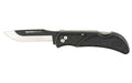 Outdoor Edge, Razor Onyx, Folding Knife, Plain Edge, 3" Blade Length, Includes (3) Drop Point Blades, Matte Finish, Black Grivory Scales