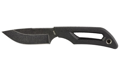 Outdoor Edge, Pivot, Fixed Blade Knife, Plain Edge, Drop Point, 2.5" Blade, 8Cr13Mov Stainless Steel, Stonewashed Finish, Black, Includes Sheath