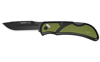 Outdoor Edge, Razor EDC Lite, Folding Knife, Plain Edge, 2.5" Blades, 420J2 Stainless Steel, Includes (2) Drop Point Blades, Black Oxide Blade Finish, Olive Drab Green Handle