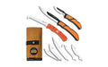 Outdoor Edge, Razorguide Pak, Folding Knife Set, Black Oxide Finish, 420J2 Stainless Steel, Orange Handle, Includes (1) Razorbone with 5 Blades, (1) Razorcape with 2 Blades, and (1) Flip N Zip Saw