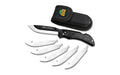 Outdoor Edge, Razor Lite, Folding Knife, Plain Edge, 3.5" Blades, 420J2 Stainless Steel, Black Handle, Includes (6) Drop Point Blades