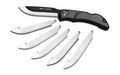 Outdoor Edge, Razor EDC Lite, Folding Knife, Plain Edge, 3.5" Blades, 420J2 Stainless Steel, Gray and Black Handle, Includes (6) Drop Point Blades