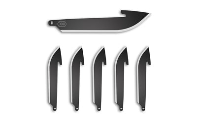 Outdoor Edge, Razor EDC Blades, Plain 3" Blades, Drop Point, 420J2 Stainless Steel, Black Oxide Finish, 6 Pack