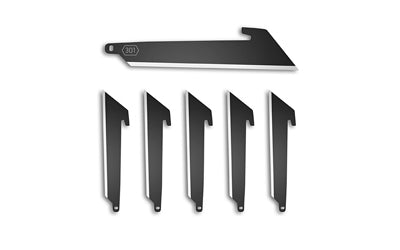 Outdoor Edge, Utility Blade Pack, 3", Plain Edge, 420J2 Stainless Steel Construction, Black Oxide Finish, Black, Pack of 6