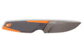 Outdoor Edge, Vantex, Fixed Blade Knife, 4" Drop Point Blade, 8.8" Overall Length, 7Cr17MoV Blade Steel, Plain Edge, Titanium-Coated Finish, Gray Blade, Gray and Orange Handle, Includes Sheath