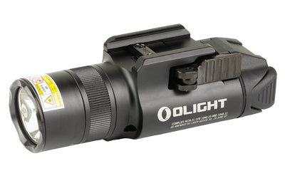 Olight, Baldr Pro, Rechargeable Weapon Mounted Light with Laser, Fits Picatinny, Strobe Mode, Green Laser, 1,350 Lumens, Black