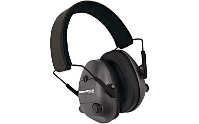 Champion Traps & Targets, Earmuffs, Electronic, 25dB NRR, Plastic, Black