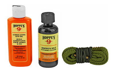 Hoppe's, 1-2-3 Done! Cleaning Kit, 9MM Pistol, Clam Pack, Includes Bore Snake, Solvent, and Oil