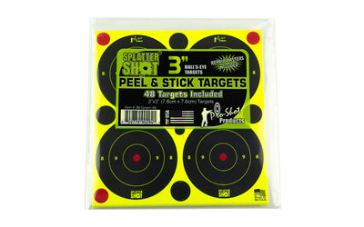 Pro-Shot Products, Splatter Shot, 3" Bullseye, Adhesive Target, 48 Pack, Black/Green