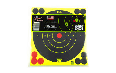 Pro-Shot Products, Splatter Shot, 6" Bullseye, Adhesive Target, 12 Pack, Black/Green