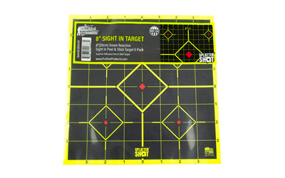 Pro-Shot Products, Splatter Shot, Sight In, 8" Bullseye, Adhesive Target, 6 Pack, Black/Green