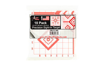 Pro-Shot Products, Diamond Precision Sight In, 16"x16", 10 Pack, Red/White