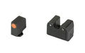 Rival Arms, Tritium 3 Dot Front/Rear Green Night Sight, Fits Glock MOS 17/19, Orange Front Sight Ring, Black Nitride Quench-Polish-Quench (QPQ) Finish