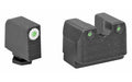 Rival Arms, Tritium 3 Dot Front/Rear Green Night Sight, Fits Glock MOS 17/19, White Front Sight Ring, Black Nitride Quench-Polish-Quench (QPQ) Finish