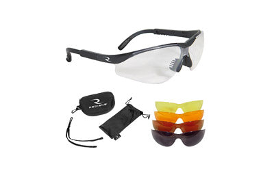 Radians, T-85, Glasses, Black Frame, Clear, Copper, Amber, Orange, Green Mirror, Case/Cloth Bag/Neck Cord