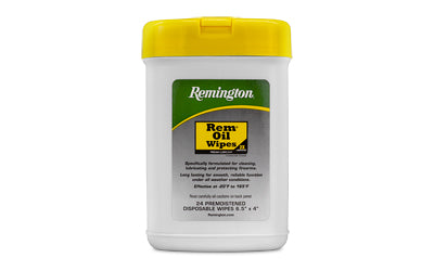 Remington, Rem-Oil, Gun Cleaning Wipes, 7" X 8" Wipes, 24 Pack, Pop Up Canister