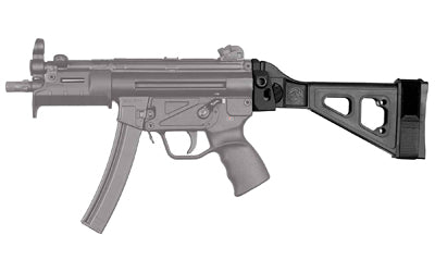 SB Tactical, SBT5K, Side Folding Stabilizing Brace, Fits HK MP5K/SP89 Clones, Black, Adjustable Nylon Strap
