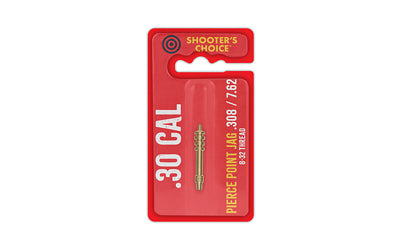 Shooter's Choice, Shooters Choice, Pierce Point Jag, For .30 Cal,  8-32 Threads, Brass