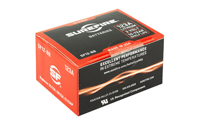 Surefire, Battery, CR123A Lithium,12 Pack, Red