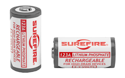 Surefire, Battery, LFP123 Rechargeable, 2/Pack, White