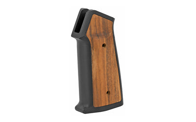 Sharps Bros., Aluminum/Wood AR Grip, Two M-LOK Hand Guard Panels, CNC Machined Billet 6061-T6 Aluminum Grip Frame, Anodized Black, Brazilian Cherry Wood Coated with Tung Oil, Grip Panel Hardware, M-LOK Hardware, Grip Screw and Grip Screw Wrench Included