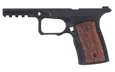Sharps Bros., Aluminum/Wood Grip Module, Fits Ruger RXM, 7075 Aluminum Grip Frame, Anodized Black, Brazilian Cherry Grip Panels