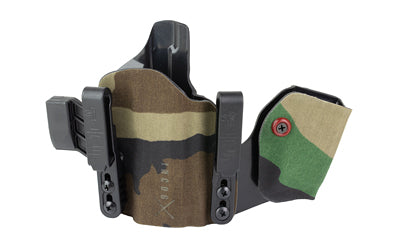 Safariland, INCOG-X, Joint Collaboration with Haley Strategic, Inside the Waistband Holster, Fits SIG P365/X/XL, Integrated Magazine Caddy, Microfiber Suede Wrapped Boltaron Construction, Woodland Camo, Right Hand