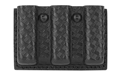 Safariland, Model 775 Slimline Open Top Triple Magazine Pouch, For 2.25" Duty Belts, Fits Glock 17, Belt Loop, Hardshell STX, STX Basket Weave Black Finish