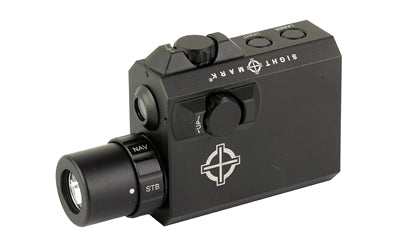 Sightmark, LoPro Compact Flashlight, Integral Green Laser, Picatinny Attachment, Matte Finish, Black, Includes Pressure Pad