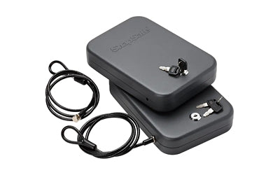 SnapSafe, Lock Box, Large, 9.5" x 6.5" x 1.75", 2 Pack, Keyed Alike, 16 Gauge Steel, Cable Included, Black Finish