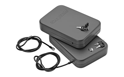 SnapSafe, Lock Box, X-Large, 10" x 7" x 2", 2 Pack, Keyed Lock, 16 Gauge Steel, Cable Included, Black, 2 Pack