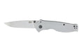 SOG Knives & Tools, Flash II FL, Folding Knife, 3.4" Drop Point Blade, 8Cr13MoV Blade Steel, Straight Edge, Satin Finish, Silver, Silver Stainless Steel Handle, Thumb Stud Opener, Frame Lock