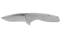 SOG Knives & Tools, Aegis FLK 2.0, Folding Knife, 3.25" Drop Point Knife, 8" Overall Length, 8Cr13MoV Stainless Blade Steel, Straight Edge, Satin Finish, Silver, Silver 410 Stainless Steel Handle, Kick Opener, Frame Lock