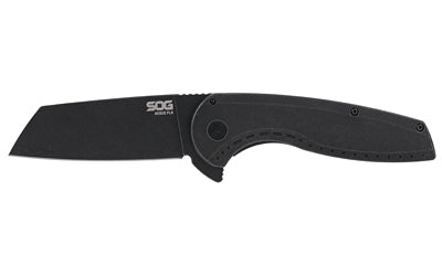 SOG Knives & Tools, Aegis FLK 2.0, Folding Knife, 3.2" Wharncliffe Blade, 8" Overall Length, 8Cr13MoV Stainless Blade Steel, Straight Edge, PVD Finish, Black, Black 410 Stainless Steel Handle, Kick Opener, Frame Lock