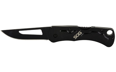 SOG Knives & Tools, Centi II, Folding Knife, 2.1" Straight Edge, Straight Back, Stainless Steel Construction, Hardcased  Finish, Black